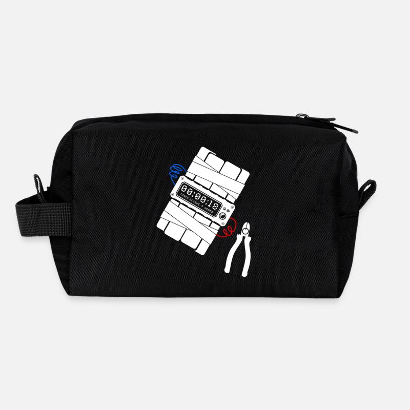 Bomb - pliers - Wire - blue & red Recycled Toiletry Zip Bag