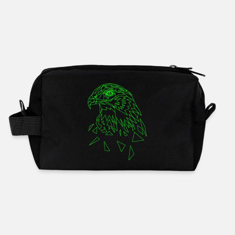 Eagle geometric green Recycled Toiletry Zip Bag