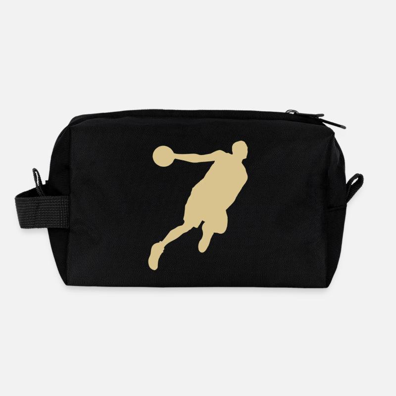 Basketball player silhouette, dynamic sports design Recycled Toiletry Zip Bag