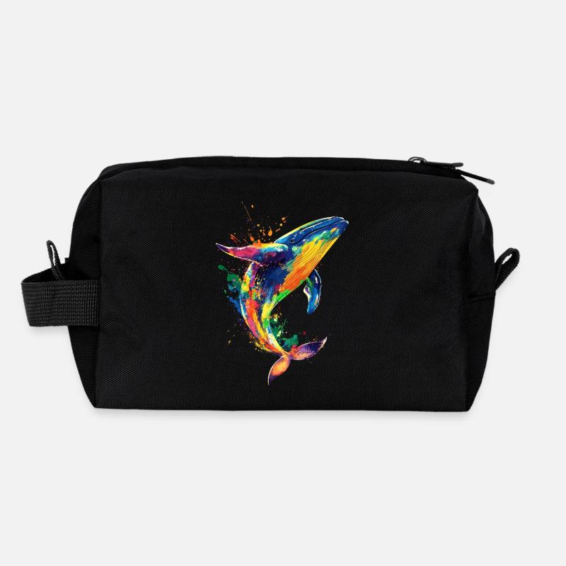 Wal Pop Art Bunt - Recycelte Kulturtasche - Schwarz