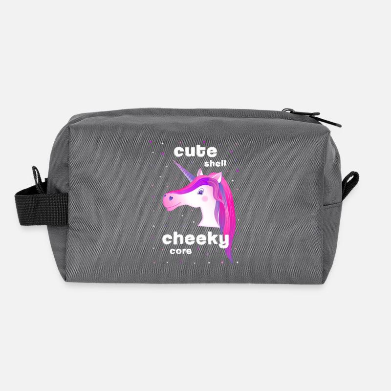 licorne rose mignonne effrontée Trousse de toilette en tissu recyclé