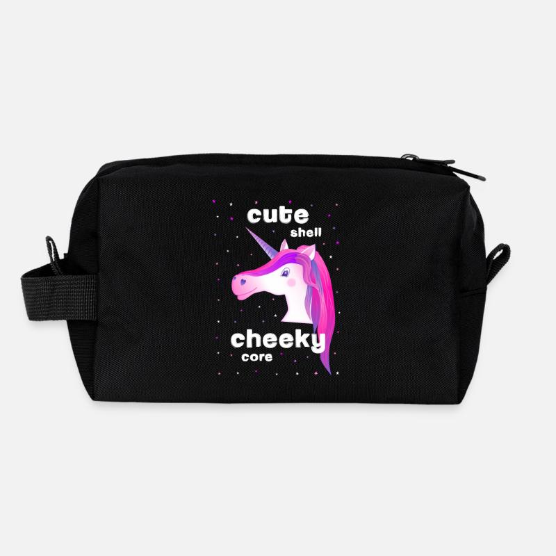 pink unicorn cute cheeky Recycelte Kulturtasche