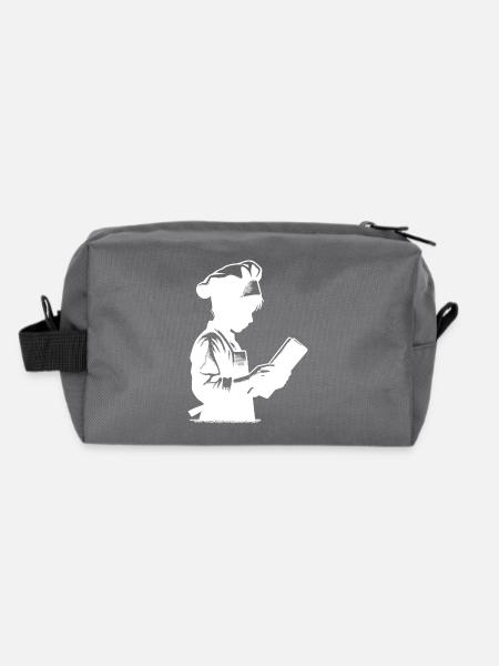 Portrait de Silhouette de chef stagiaire et de boulanger amateur - Trousse de toilette en tissu recyclé - anthracite - Dos