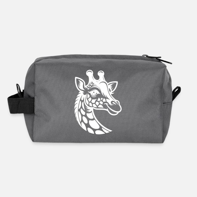 Petite girafe mignonne avec un look mignon Trousse de toilette en tissu recyclé