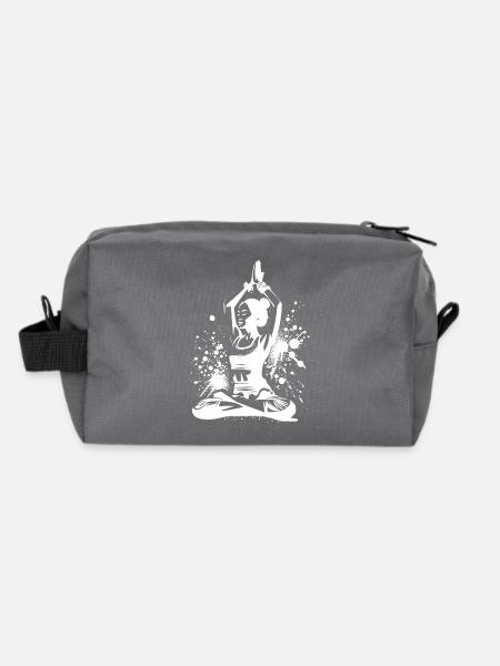 Asian Meditation Relaxation Yoga Teacher - Recycled Toiletry Zip Bag - anthracite - Back