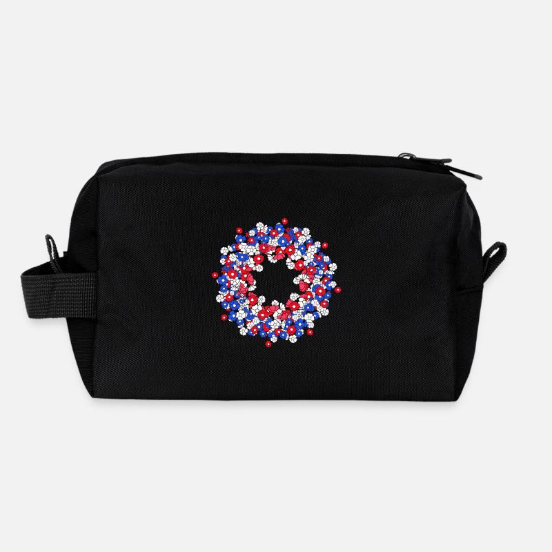 fleur fleurs fleurs fleurs couronne Trousse de toilette en tissu recyclé