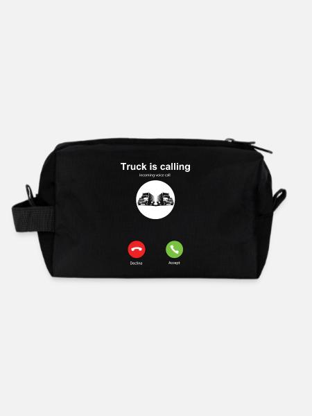 My truck calls truck drivers truck drivers - Recycled Toiletry Zip Bag - black