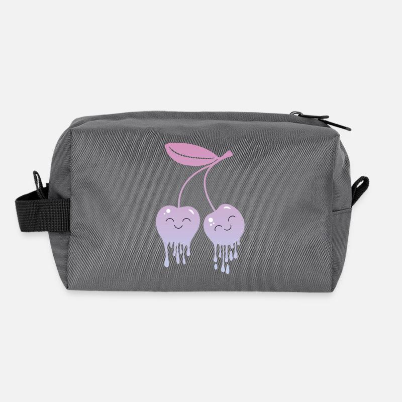 Melting Cherries Kawaii Recycled Toiletry Zip Bag