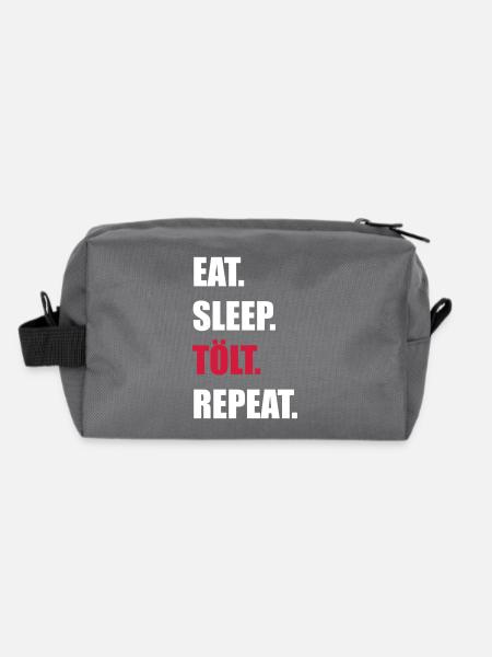 eat sleep tölt - Recycelte Kulturtasche - Anthrazit - Hinten