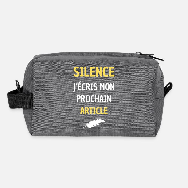 SILENCE I AM WRITING MY NEXT ARTICLE Recycled Toiletry Zip Bag