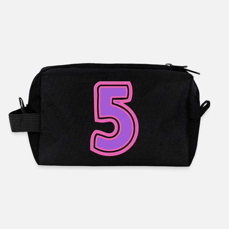 5. 5 ANS. 5e ANNIVERSAIRE. ANNIVERSAIRE 5 ANS - Trousse de toilette en tissu recyclé - noir