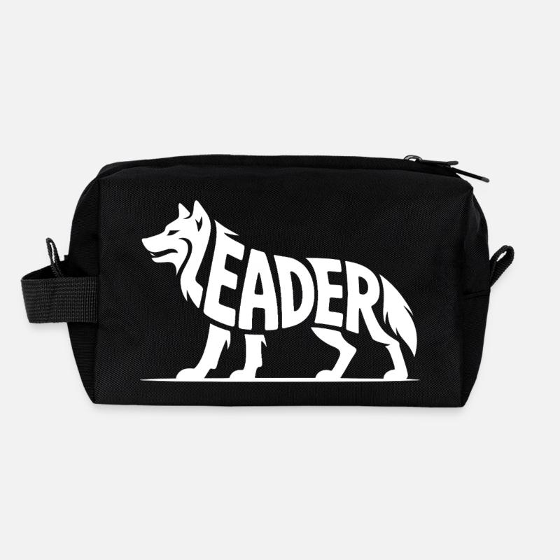 Leader - Logo de loup motivant Trousse de toilette en tissu recyclé