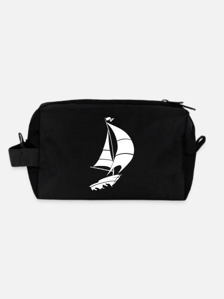 Segeln Segelboot Design - Recycelte Kulturtasche - Schwarz - Hinten