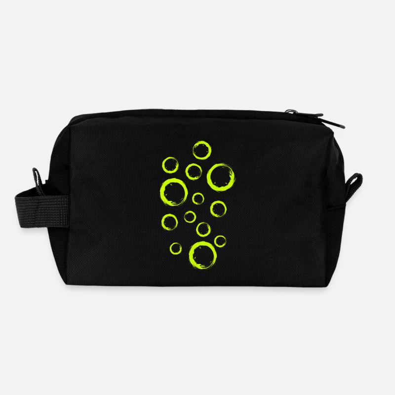 De nombreux cercles dessinent des bulles d'eau vectorielles Trousse de toilette en tissu recyclé