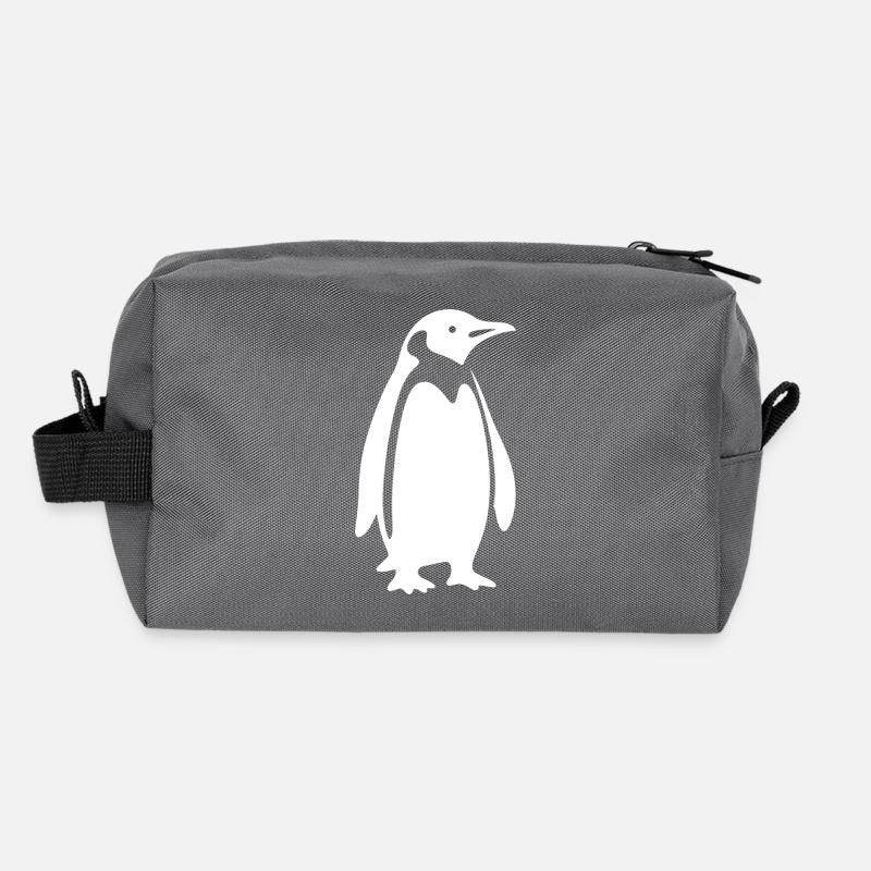 Cooler Pinguin Silhouette Minimalistisches Design Recycelte Kulturtasche
