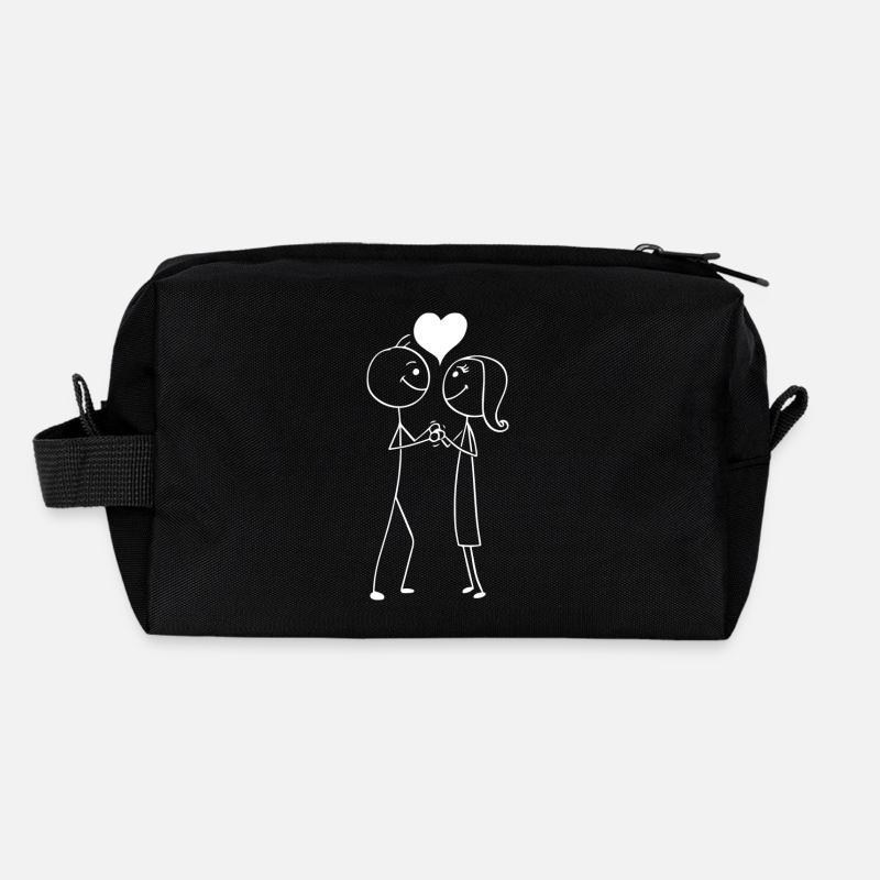 amour - Trousse de toilette en tissu recyclé - noir