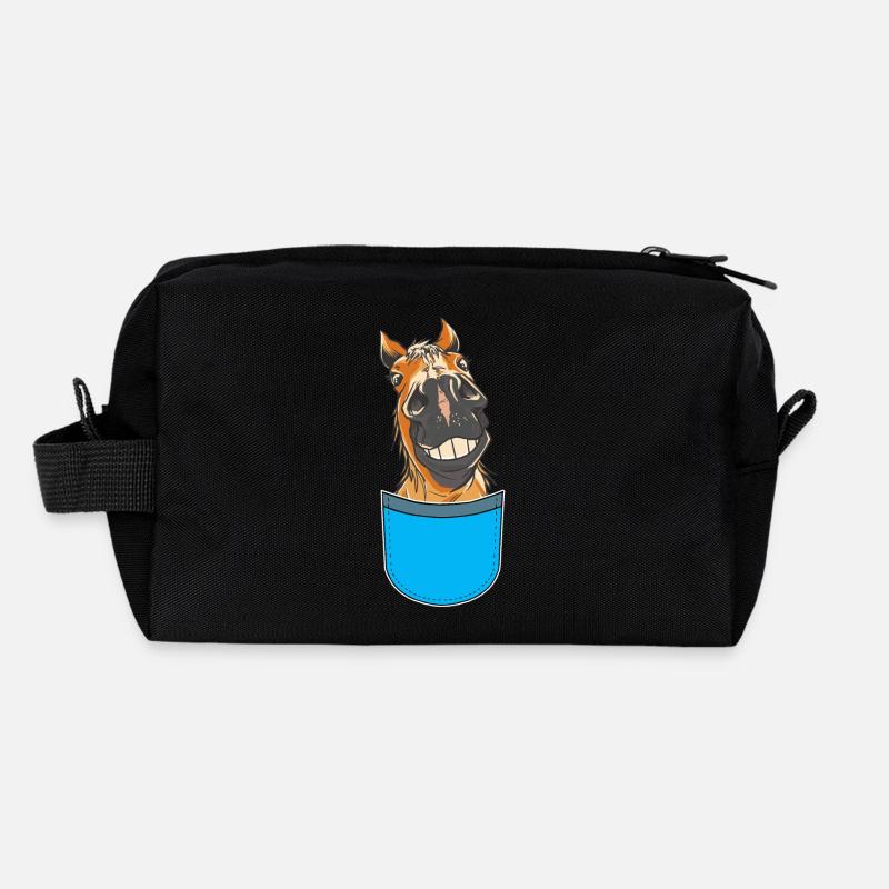 Drôle de cheval chevaux cavalier cavalier enfants Trousse de toilette en tissu recyclé