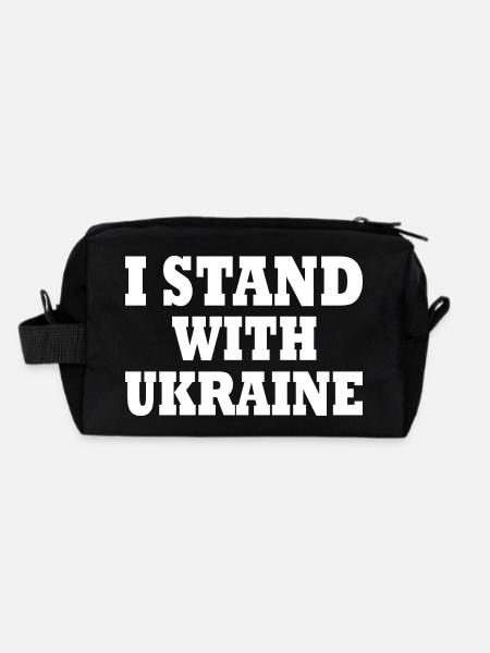 I stand with ukraine - Recycelte Kulturtasche - Schwarz - Hinten