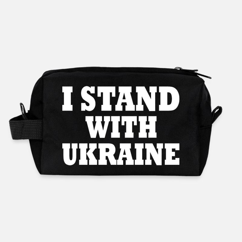 I stand with ukraine Trousse de toilette en tissu recyclé