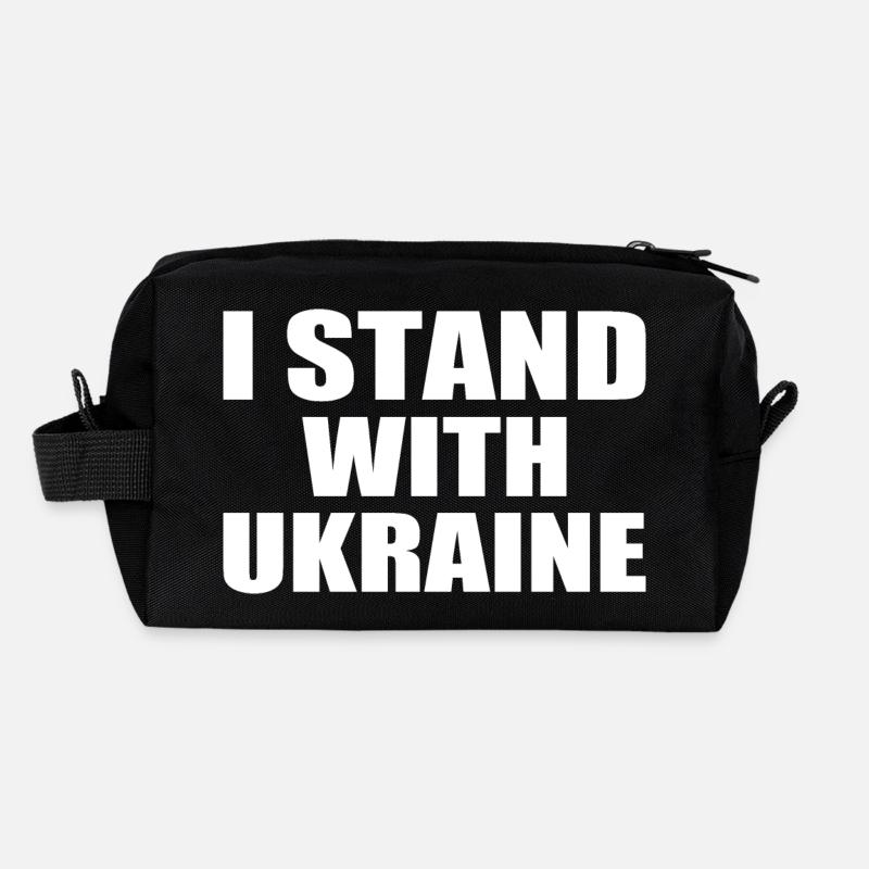 I stand with ukraine Trousse de toilette en tissu recyclé