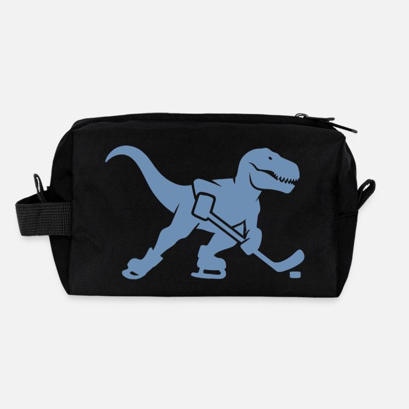 T-Rex Dino Eishockeyspieler Silhouette Recycelte Kulturtasche