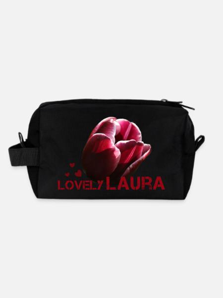 Laura - Recycelte Kulturtasche - Schwarz - Hinten