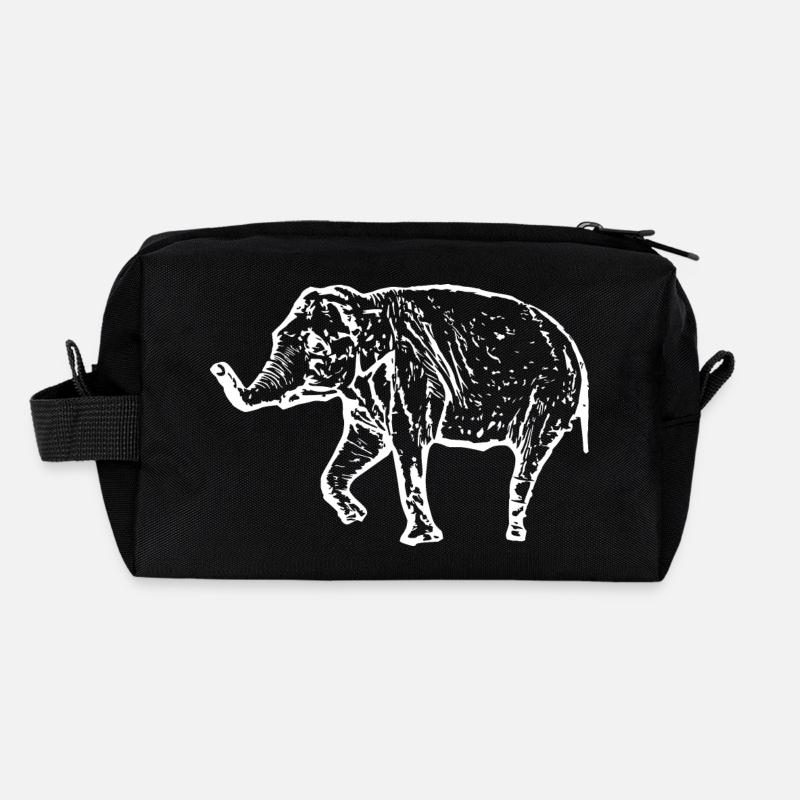 Blanc éléphant Trousse de toilette en tissu recyclé
