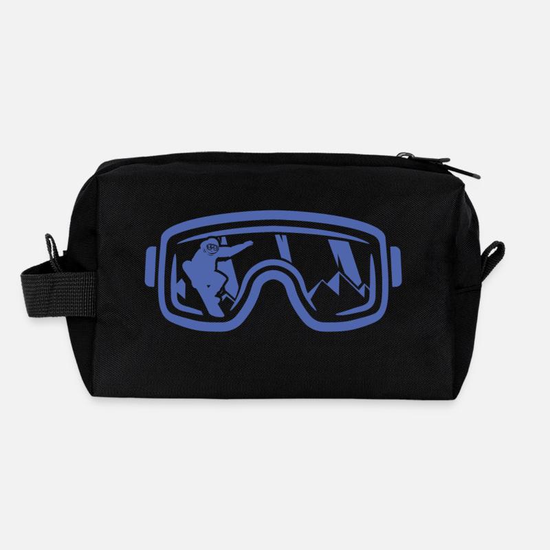 Magie hivernale sur le snowboard : Trousse de toilette en tissu recyclé