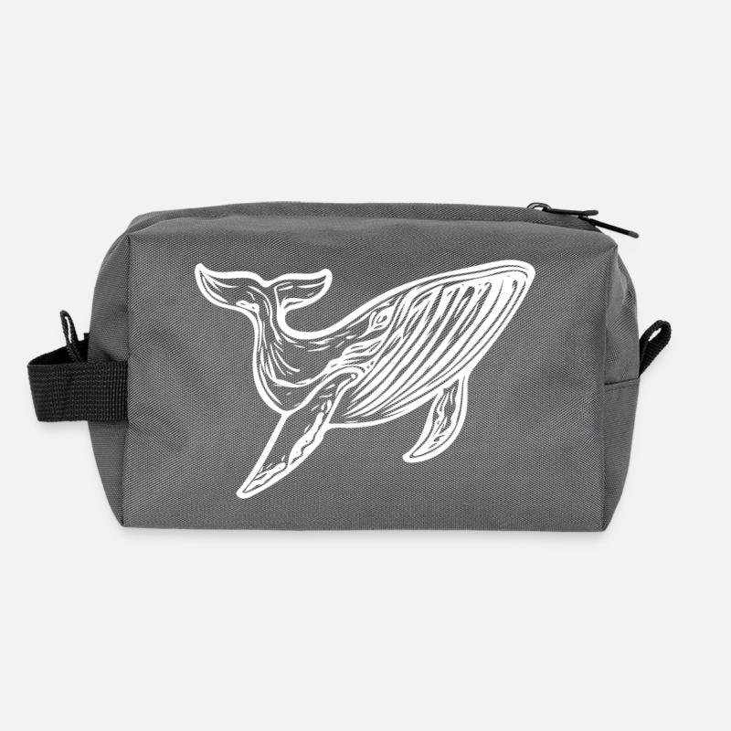 Whale Vintage Sea Creature No Plastic in living space Recycled Toiletry Zip Bag