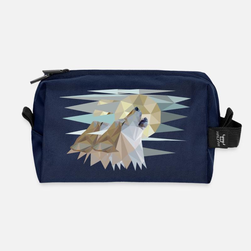 Howling Wolf - Recycelte Kulturtasche - Navy