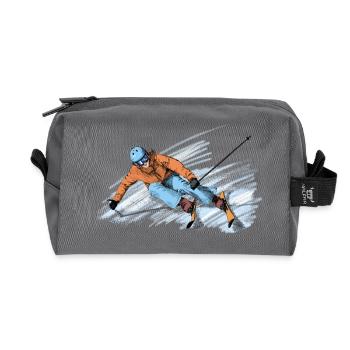 Skiing - Recycled Toiletry Zip Bag - anthracite - Front