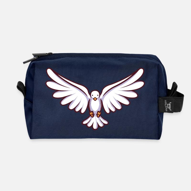 Friedenstaube mit Flügeln im Flug - Recycelte Kulturtasche - Navy