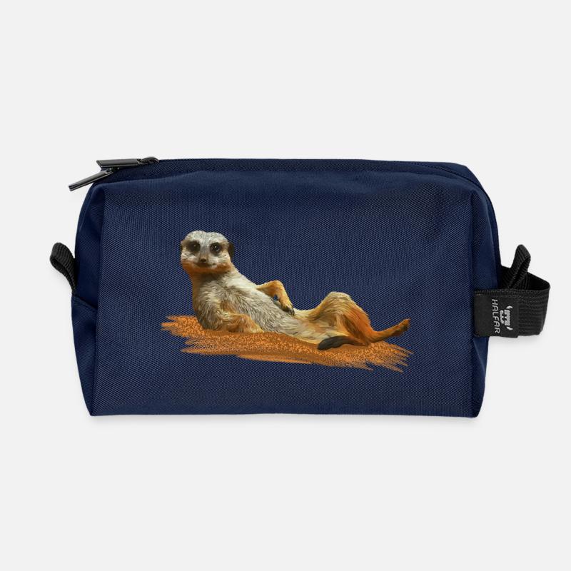 Erdmännchen - Recycelte Kulturtasche - Navy
