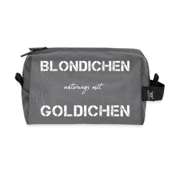 Golden Retriever blond Blondi Goldi - Recycelte Kulturtasche - Anthrazit - Vorne