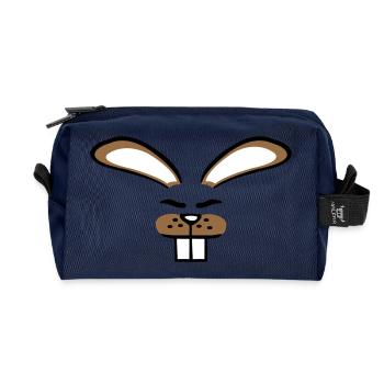 Bunny Rabbit Bunny Cartoon Small Animal Cute - Recycled Toiletry Zip Bag - navy - Front