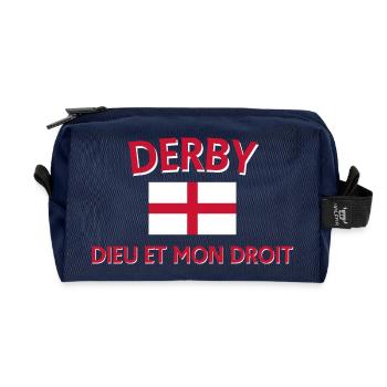 Derby England Flag Design - Recycled Toiletry Zip Bag - navy - Front
