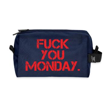 Fick dich Montag - Recycelte Kulturtasche - Navy - Vorne