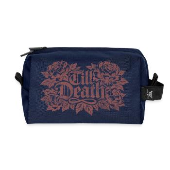 Till Death Florale Gothic | Valentins Tag - Recycelte Kulturtasche - Navy - Vorne