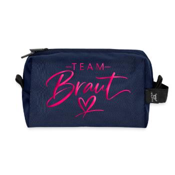Team Brust Herzschrift - Recycelte Kulturtasche - Navy - Vorne
