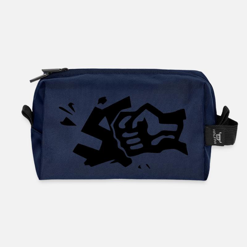 gegen rechts - Recycelte Kulturtasche - Navy