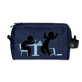 Un joueur de poker gagne un jeu - Trousse de toilette en tissu recyclé - marine - Devant