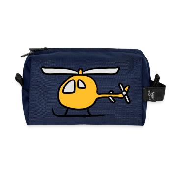 Comic Cartoon Kinder Heli Niedlich - Recycelte Kulturtasche - Navy - Vorne