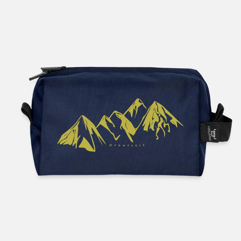 Berge - Recycelte Kulturtasche - Navy
