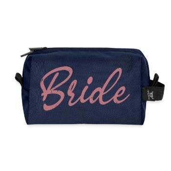 Braut Passende Verlobung Braut Dusche Hochzeit - Recycelte Kulturtasche - Navy - Vorne
