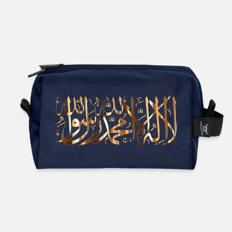 Schahada la ilaha illa ALLAH GOld - Recycelte Kulturtasche - Navy