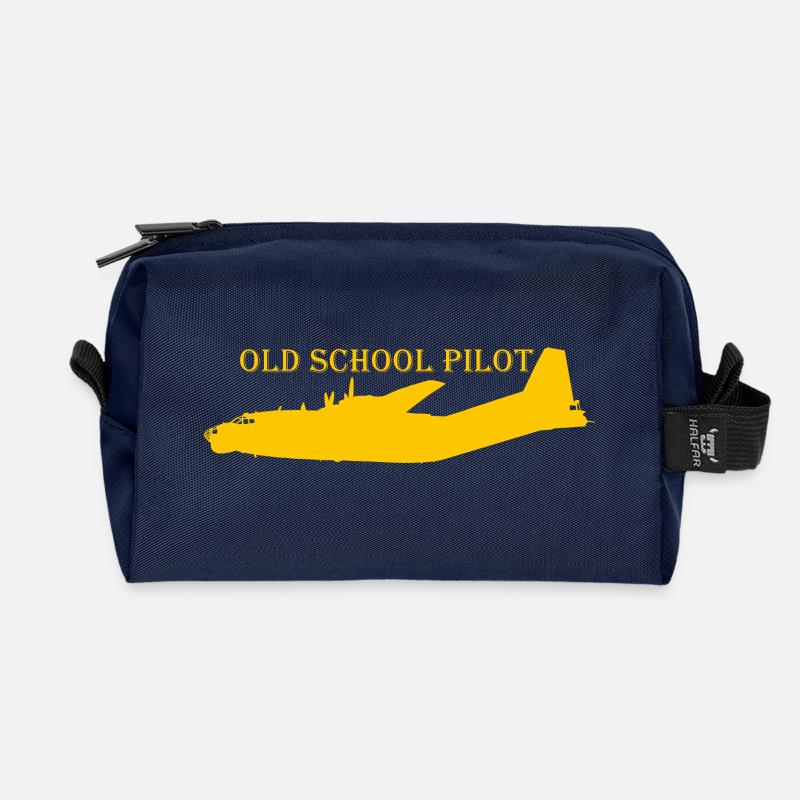 old school pilot An-12 - Recycelte Kulturtasche - Navy