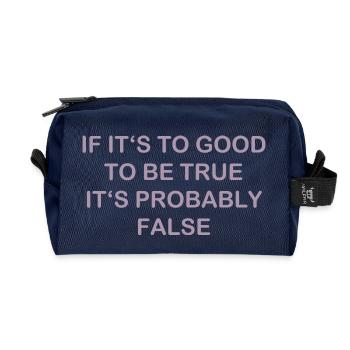 Previously beautiful, probably wrongly funny saying - Recycled Toiletry Zip Bag - navy - Front
