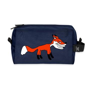 Fuchs Böser Blick Gefährlich Rotfuchs Wildes Tier - Recycelte Kulturtasche - Navy - Vorne