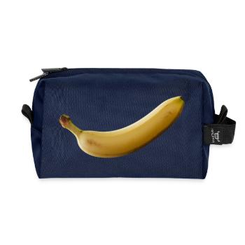 Bananen Neon Illustration - Recycelte Kulturtasche - Navy - Vorne