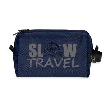 SLOW TRAVEL - Recycled Toiletry Zip Bag - navy - Front
